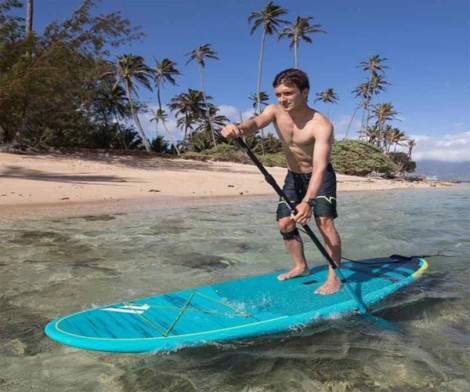 Fanatic Fly Sup Bamboo + Center Finne beim Paddeln