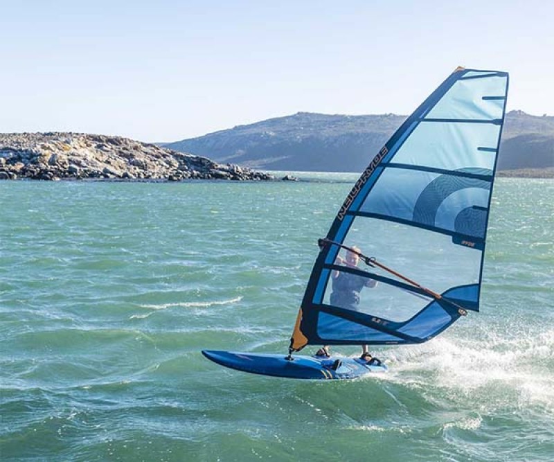 Ascan Skinny Adapter System beim Windsurfen